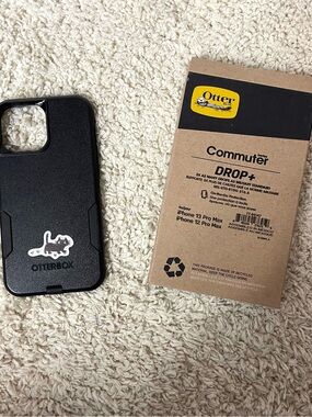 OtterBox Commuter Series DROP+ Black Phone Case with Cat Sticker